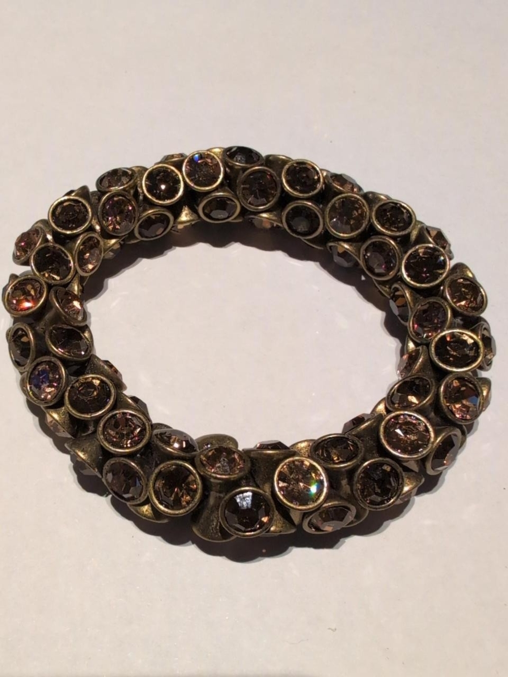 Fossil gold and brown rhinestone bracelet. see matching necklace in closet.